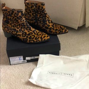 Veronica Beard Tanner Haircalf leopard boots
